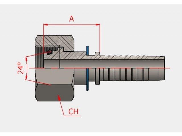 Metrik Somunlu Düz Rakor 1'' 1/4 M45*2 42L