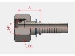 Metrik Somunlu Düz Rakor 3/8'' M20*1,5 12S