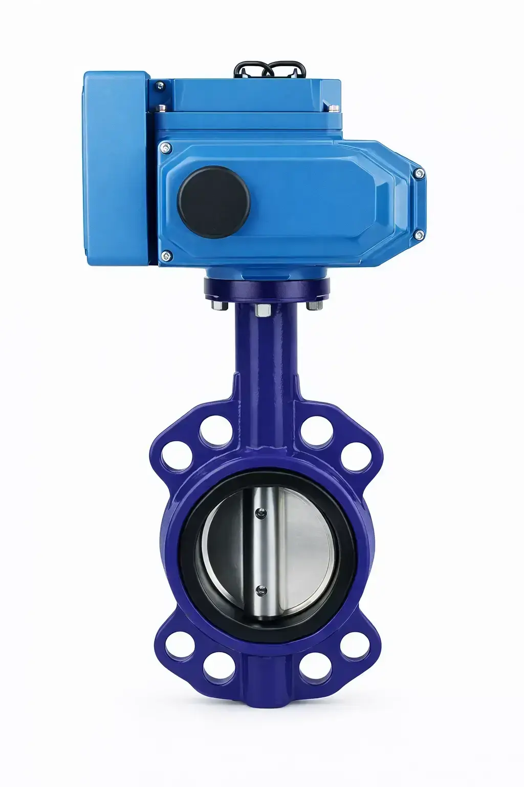 Wafer kelebek vana AISI 304 klapeli teflon contalı DN300 12″ 220V AC elektrik aktüatörlü