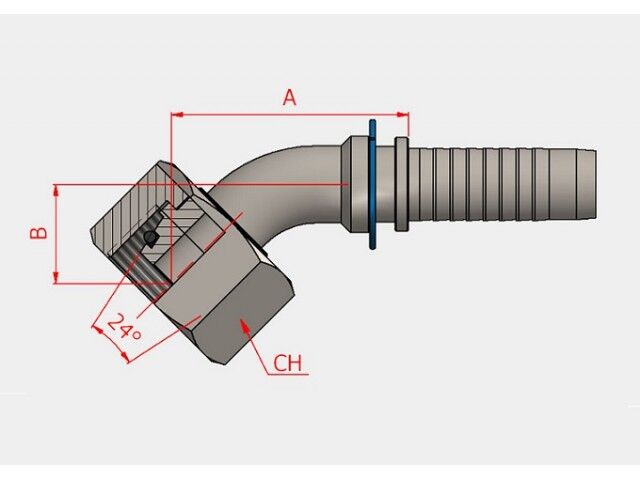 Metrik Somunlu 45° Rakor 3/4″ M36x2 25S