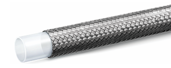 PTFE tek çelik tel örgülü teflon hortum 3/8″ DN 10 135 bar çalışma basınçlı