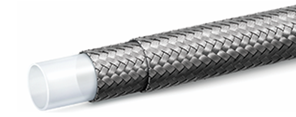 PTFE çift çelik tel örgülü teflon hortum 3/8″ DN 10 225 bar çalışma basınçlı