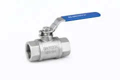 DN 20 3/4″ tepe flanşlı 2 parçalı paslanmaz dişli küresel vana Kollu AISI 304