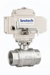 DN 65 2 1/2″ tepe flanşlı 2 parçalı paslanmaz dişli küresel vana 24V DC on off elektrikli AISI 304