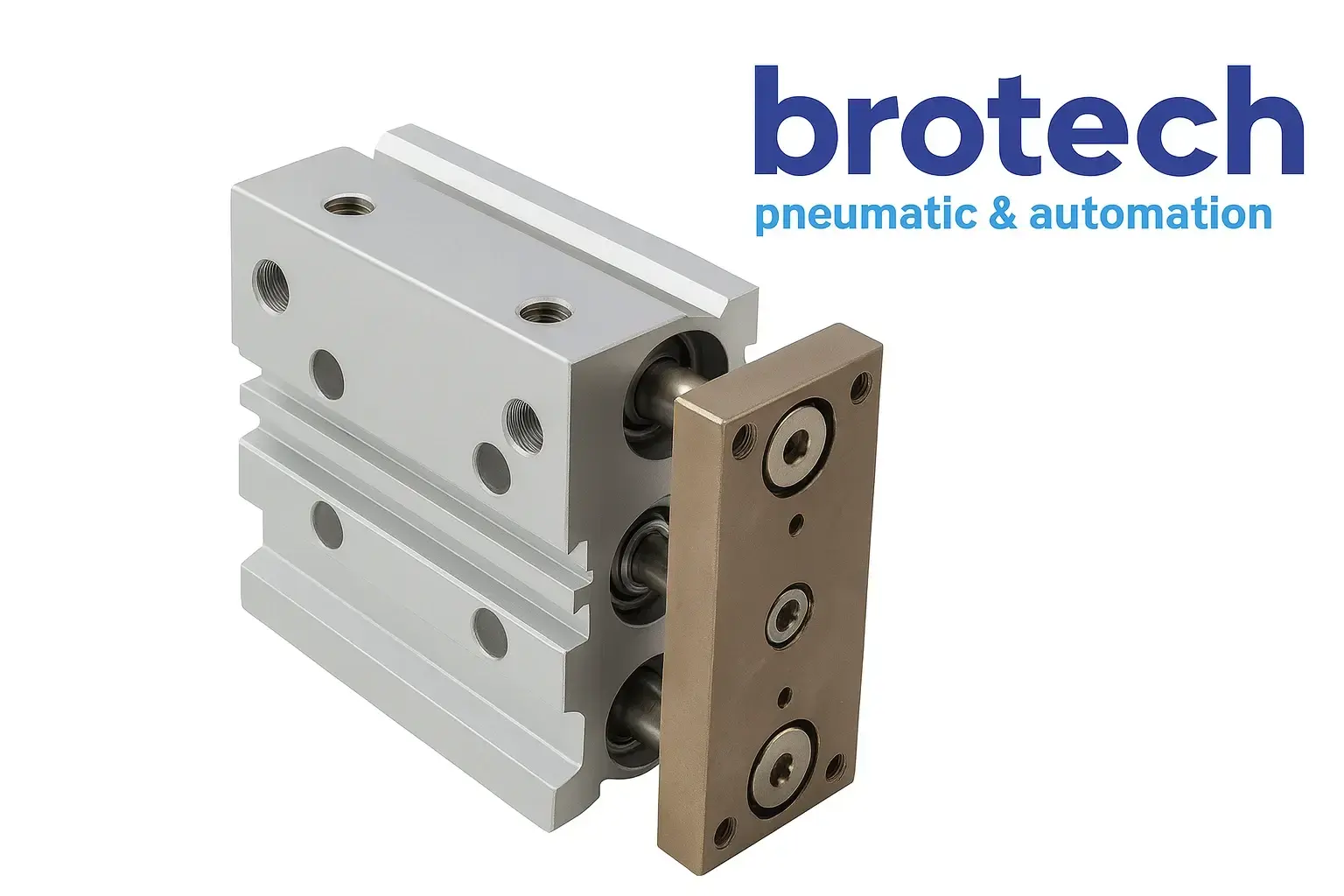 MGPM serisi üç milli manyetik yataklı pnömatik silindir çap 16 mm strok 25 mm