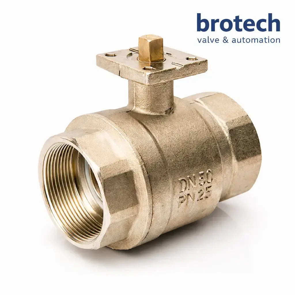 DN 50 2″ tepe flanşlı 2 parçalı pirinç dişli küresel vana Mil çıkışlı