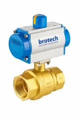 DN 65 2 1/2″ tepe flanşlı 2 parçalı pirinç dişli küresel vana Çift etkili pnömatik