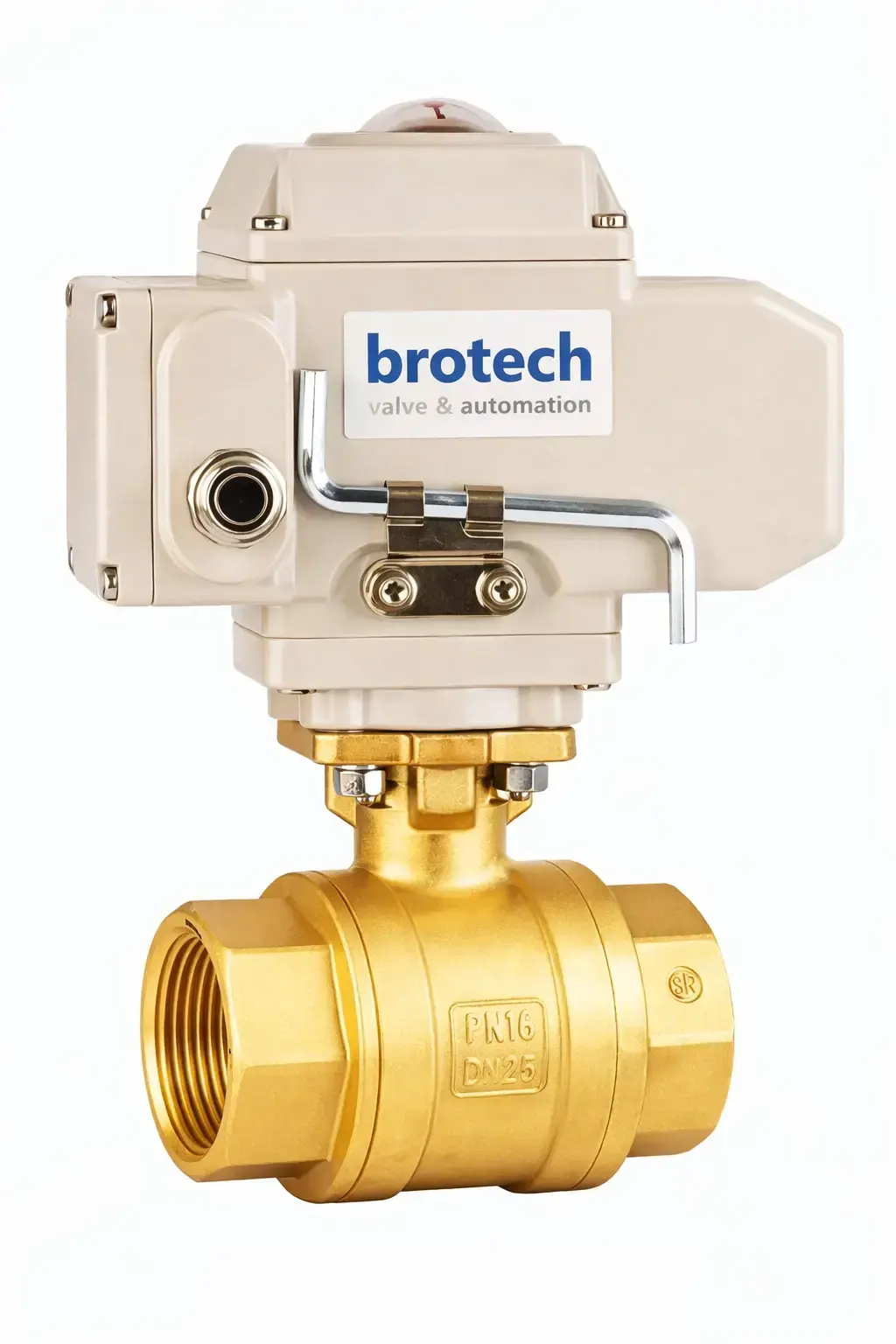 DN 80 3″ tepe flanşlı 2 parçalı pirinç dişli küresel vana 24V DC on off elektrikli