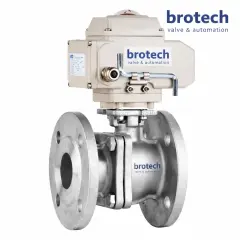 DN 25 1″ tepe flanşlı 2 parçalı paslanmaz flanşlı küresel vana 24V DC on off elektrikli aktüatörlü AISI 304