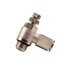 Pnömatik Metal Dirsek Tip Hız Ayar Bağlantı D 4 mm R 1/8″