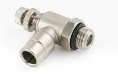 Pnömatik Metal Dirsek Tip Hız Ayar Bağlantı D 4 mm R 1/4″