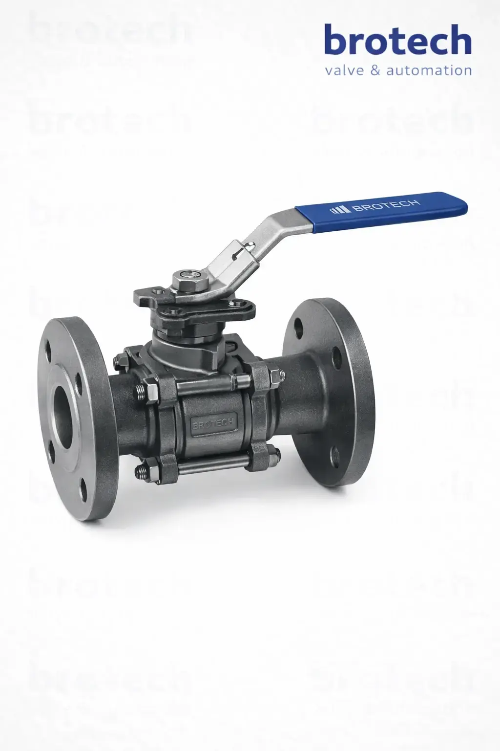 DN 15 1/2″ tepe flanşlı 3 parçalı paslanmaz flanşlı küresel vana kollu AISI 304