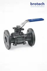 DN 15 1/2″ tepe flanşlı 3 parçalı paslanmaz flanşlı küresel vana kollu AISI 304