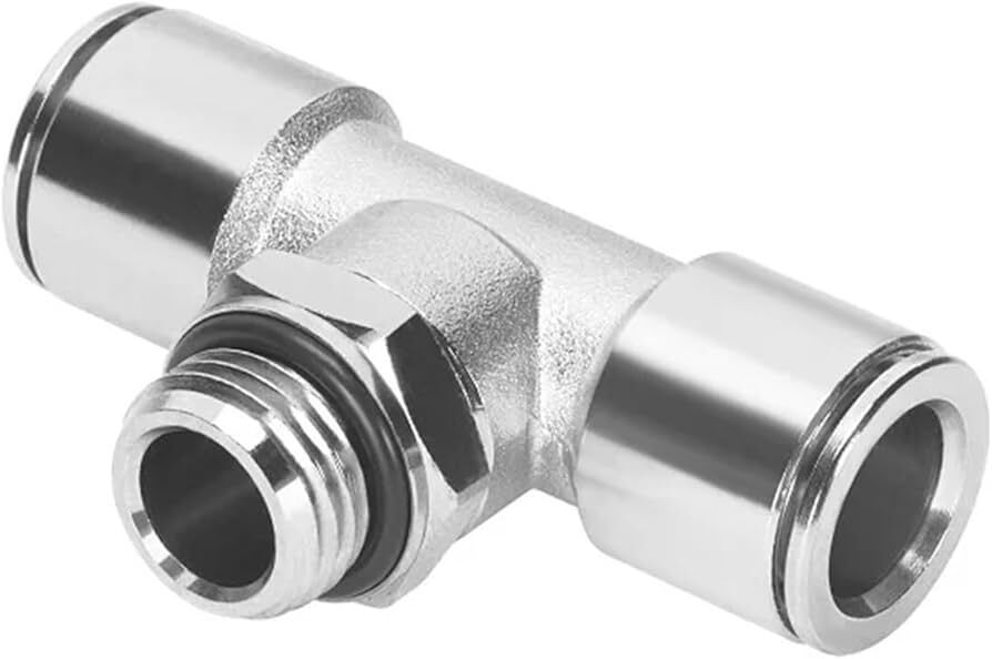 Pnömatik Somunlu Orta Bacak Tee Bağlantı D 6/4 mm R 1/8″