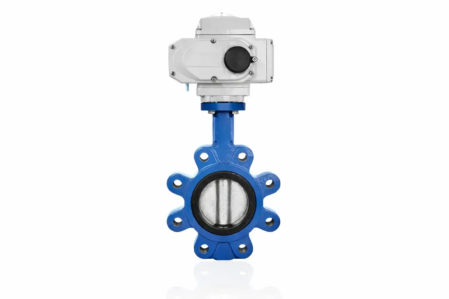 Lug kelebek vana AISI 316 klapeli EPDM contalı DN40 1 1/2″ 24V DC elektrik aktüatörlü