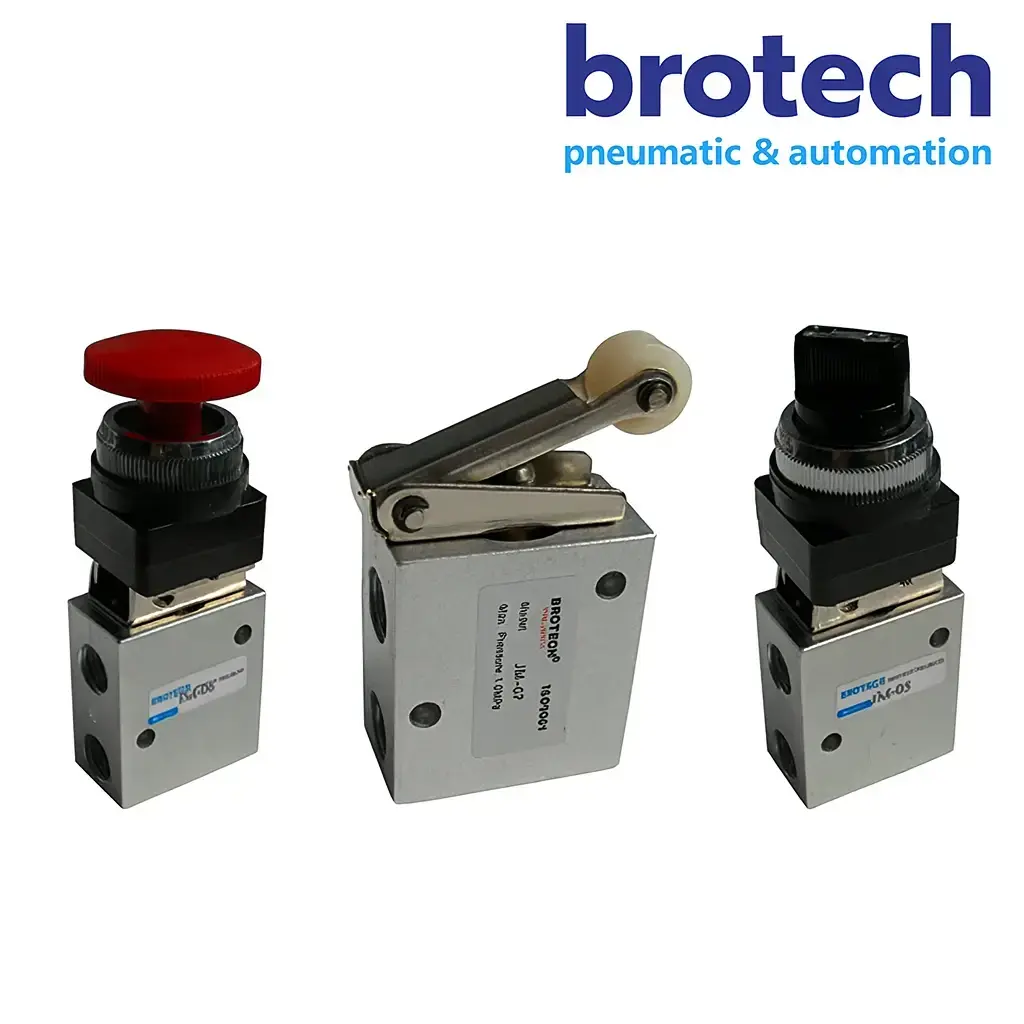 1/4″ 3/2 Yollu buton Yaylı pnömatik valf 1.5 8 bar