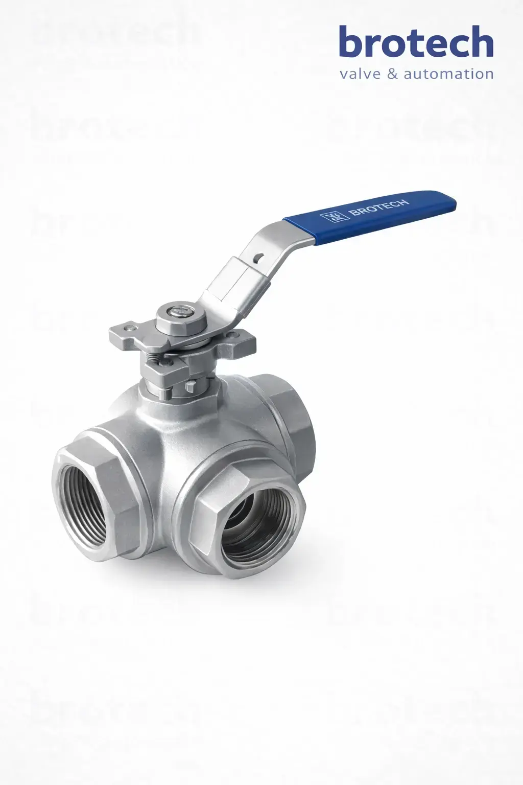 DN 32 1 1/4″ L ve T port 3 yollu paslanmaz dişli küresel vana kollu AISI 304