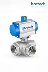 DN 32 1 1/4″ L ve T port 3 yollu paslanmaz dişli küresel vana kollu AISI 304