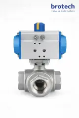 DN 15 1/2″ L ve T port 3 yollu paslanmaz dişli küresel vana 24V DC on off elektrikli aktüatörlü AISI 316