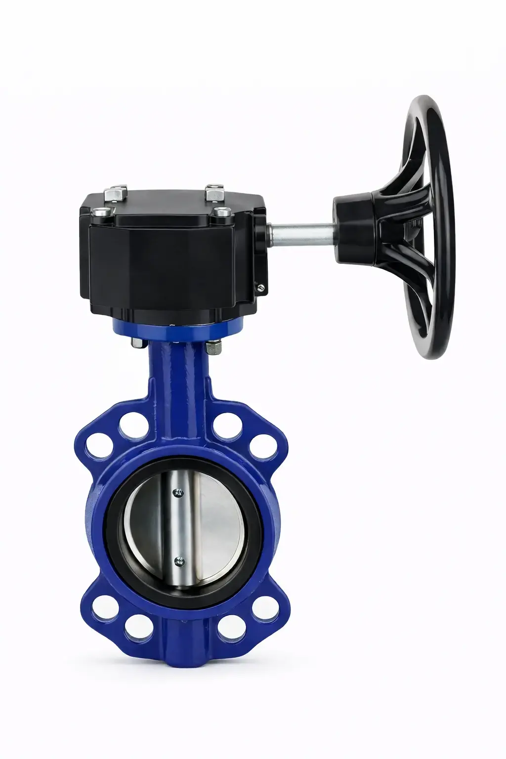 Wafer kelebek vana AISI 304 klapeli EPDM contalı DN80 3″ Dişli kutulu