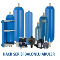 HACB serisi balonlu akü 40 lt 315 bar 2″ hidrolik giriş 5/16″ UNF gaz valfi