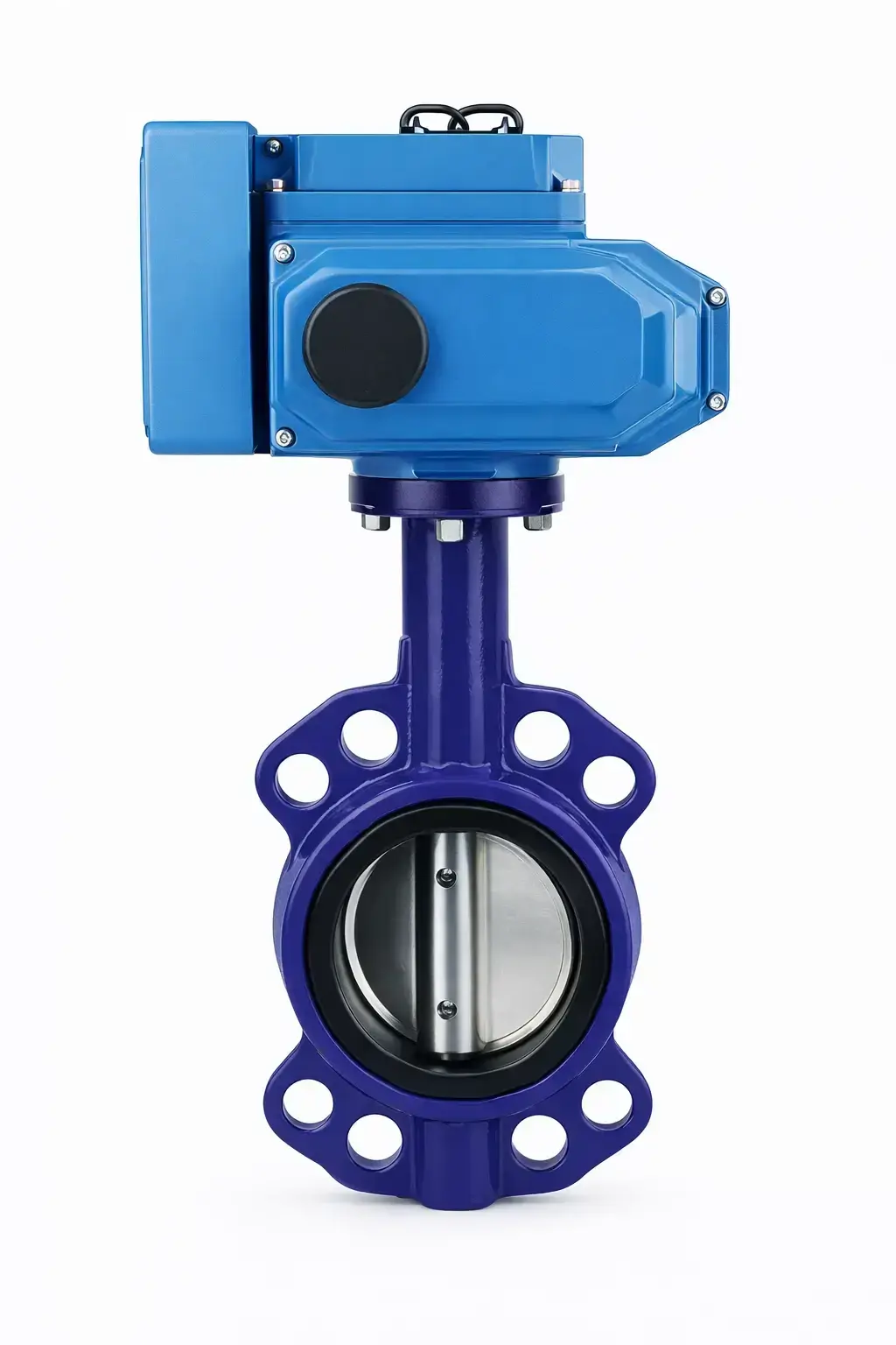 Wafer kelebek vana nikel klapeli NBR contalı DN150 6″ 24V DC elektrik aktüatörlü