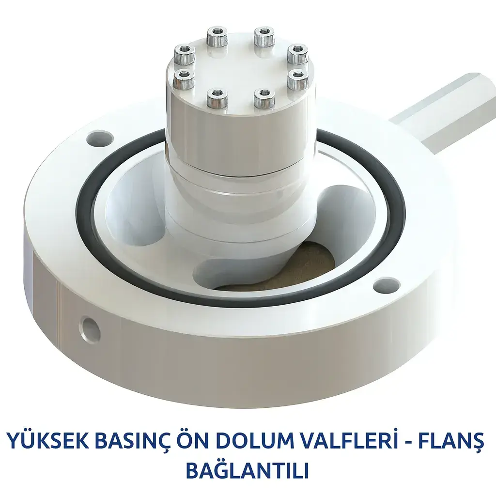 HYFP-40 flanş bağlantılı yüksek basınç ön dolum valfi 2 1/2″ 400 bar 250 lt dk