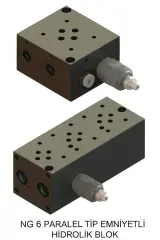 HBPE-06-5A NG 6 beşli emniyetli hidrolik blok 1/4″ 210 bar 40 lt dk